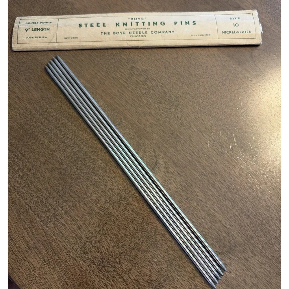 Boye Vtg Steel Knitting Pins, 9
